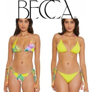 NWOT Becca Swim
Women's Costa Bella Demi Reversible Tie Side Bikini Size M $175